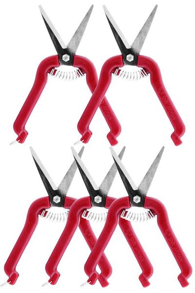 Telvesse 5 Pieces Akman Citrus Grape Flower Vineyard Branch Pruning Shears Flat Tip 18 Cm