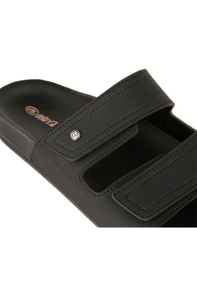 Muya Anatomik Ayarlanabilir Üstü Cırtlı Erkek Terlik Siyah