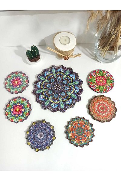 Universal Trivet & 6-Piece Under-Cup Set