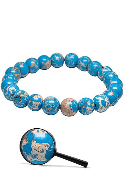 Tesbih Atölyesi Certified Aaa Quality Natural Blue Varisite Stone Bracelet
