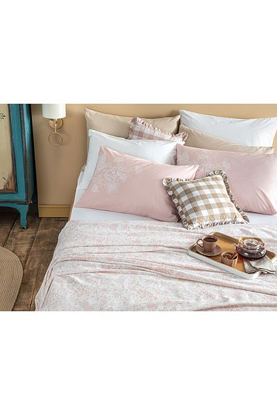 English Home طقم بيكيه فردي مطبوع من Bird Whisper مقاس 150x220 سم وردي