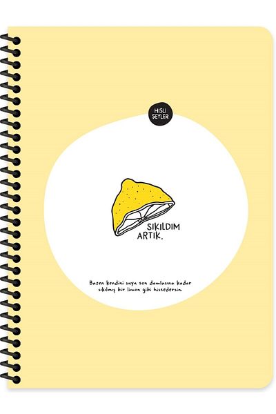 KESKİN COLOR Feeling Things A4 80 Sheets Notebook with Lined Spiral Sticker