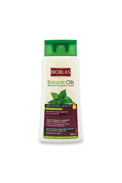 Bioblas Botanic Oils Shampoo - Nettle Oil, for Thin Strands and Weak Hair, 360 Ml x 2 Pieces