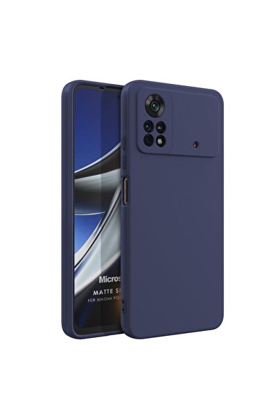 Microsonic Matte Silicone Xiaomi Poco X4 Pro 5g Uyumlu Kılıf Lacivert