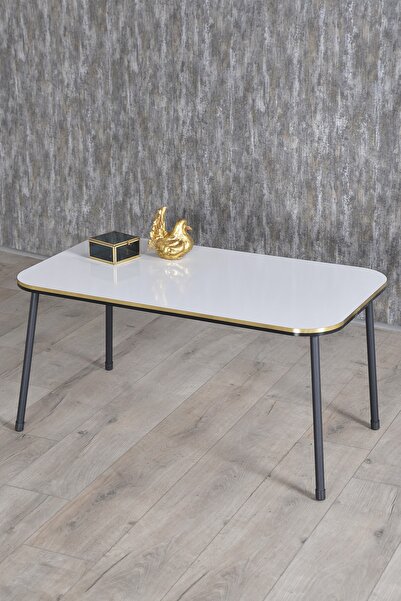 GOLDFALEZ Orta Sehpa Kr Siyah Metal Ayak Çift Altın Beyaz