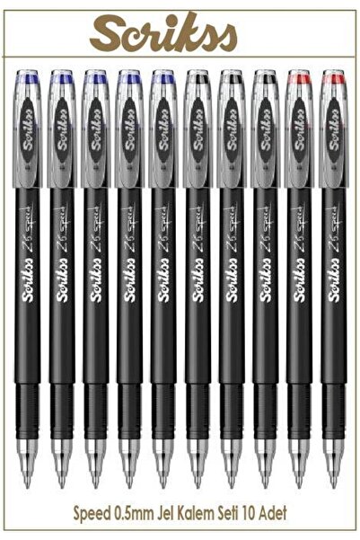 Scrikss Speed 0.5 Mm Tükenmez Jel Kalem Seti 10 Adet