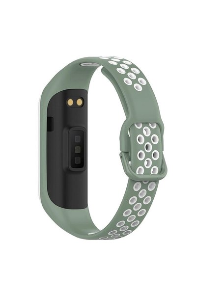 Microsonic Samsung Galaxy Fit 2 R220 Rainbow Sport Band Kordon Yeşil Beyaz