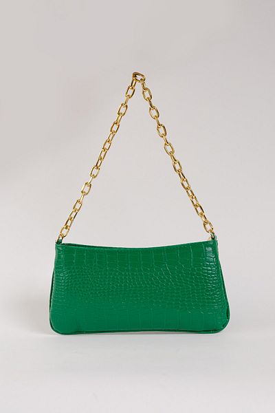 Çantacımstore Women's Chain Crocodile Shoulder Bag Green