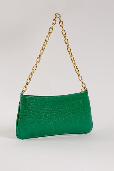 Çantacımstore Women's Chain Crocodile Shoulder Bag Green