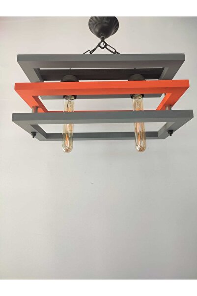 BİAVİZE 3 Katlı Boyalı Ahşap Avize