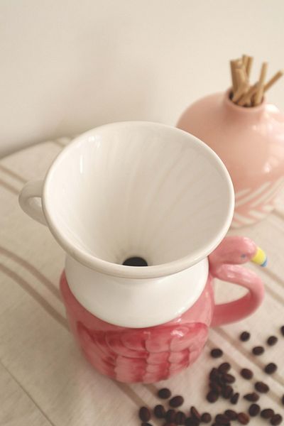 Mezan Ticaret Ceramic V60 Filter Coffee Brewer White Color + 100 Coffee Filter Paper