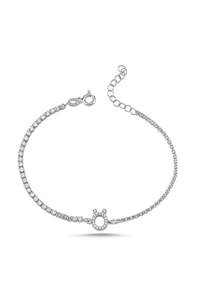 Genel Markalar 925 Ayar Gümüş Suyolu Harfli Gümüş Rengi Bileklik  Ö Harfi Standart  Blv00259-4138