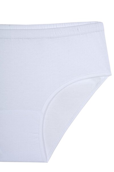 GRSN Πακέτο με 6 γυναικεία λευκά 100% βαμβακερά μαλακά αναπνέοντα ψηλόμεσα σλιπ Bato