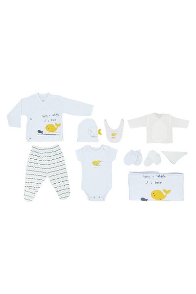 Bebitof Baby Whale 10-Piece Baby Hospital Discharge Set - 10049