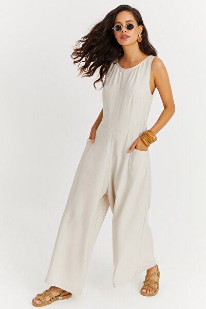 Cool & Sexy Jumpsuit - Beige - Relaxed