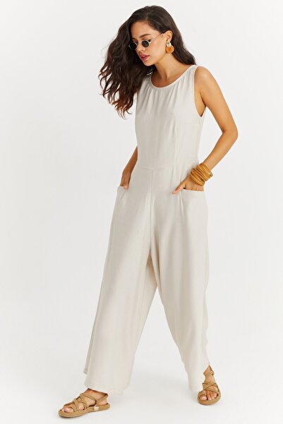 Cool & Sexy Jumpsuit - Beige - Relaxed