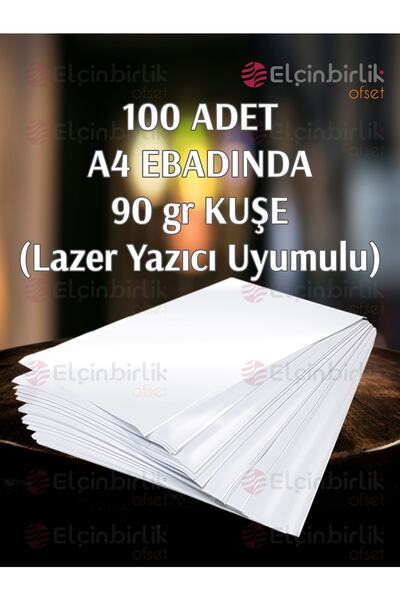 elçinbirlik 100 Adet Parlak Kuşe Kağıt Ince A4 90 Gr.