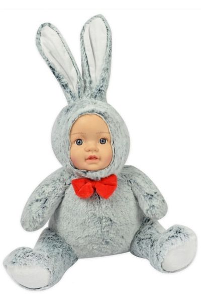 Şeker Adası Halley Cute Genuine Baby Face Gray Rabbit 30 Cm