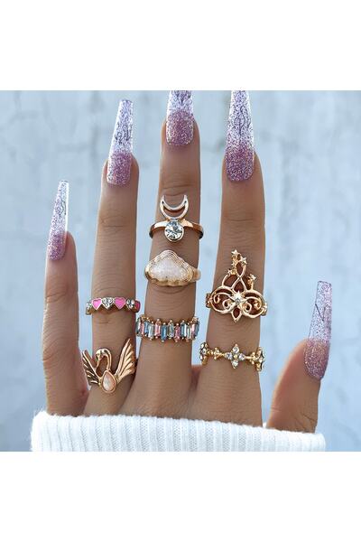Aksesdunya Kuğu Bulut Tasarım Kadın Yüzük Seti