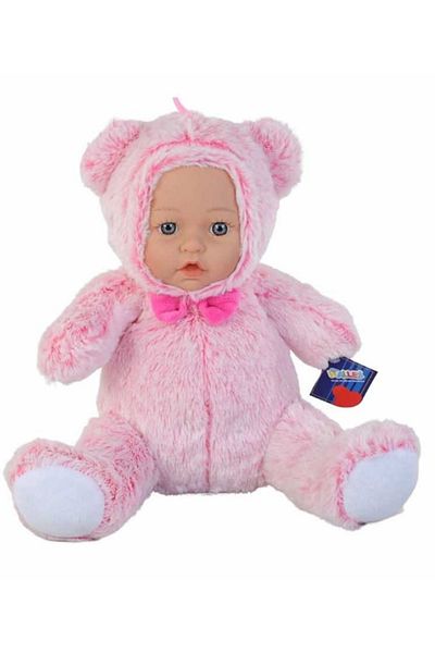 Şeker Adası Halley Cute Real Baby Face Pink Bear 30 Cm