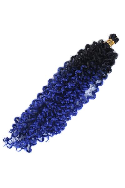 Suzan Peruk Black Dark Blue Ombreli Afro Wave Hair