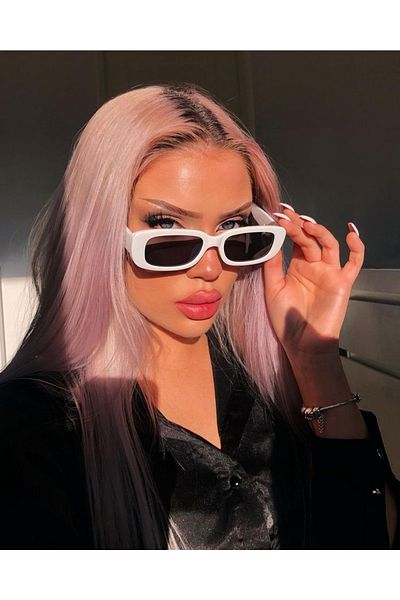 Goldmine Vintage Chunky Sunglasses Unisex White - Black