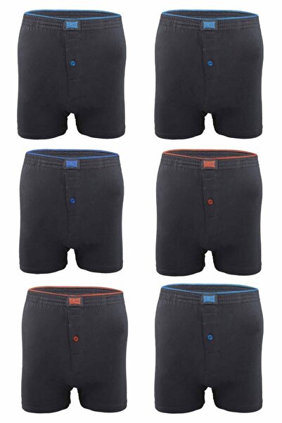 Tutku Penye Düz Boxer 117 6'lı Paket | Füme Füme Xxl