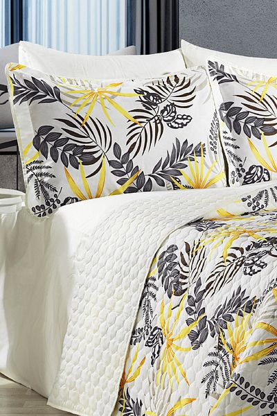 Evlen Home Collection Cuvertură de pat dublă matlasată Hira din Bumbac Ranforce