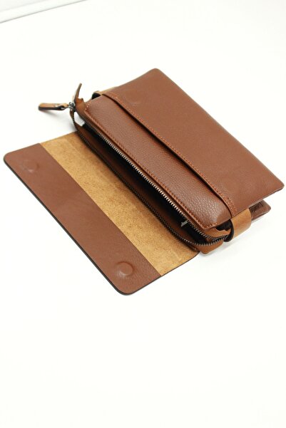 Grande 4267 100% Genuine Leather Men's Hand/Clutch Bag Brown