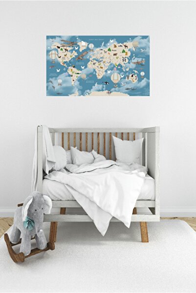 efekt reklam Εκπαιδευτικός χάρτης του κόσμου των ζώων για παιδιά μωρά Αυτοκόλ...