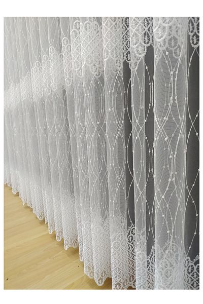 Tül Shop New Season Honeycomb Top Panel Pattern Virtual Floor Don't Want Iron Flowing Tulle Curtain 1 X 2 Sparse Pleats