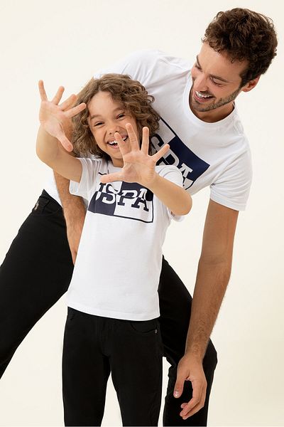 U.S. Polo Assn. Ανδρικό λευκό μπλουζάκι