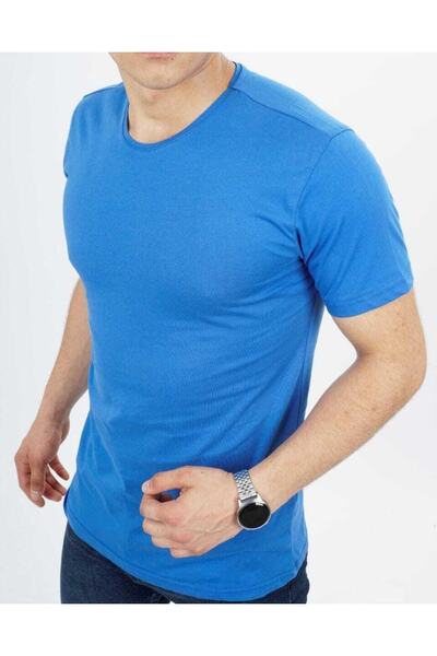 FATELLA Мъжка лятна обикновена тениска от пениран памук с удобна форма и къс ...