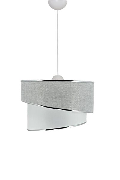 Art&Gift Barok Stil Pasta Avize Gümüş Şeritli Gri Sarkıt