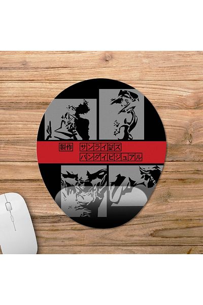 Pixxa نموذج لوحة الماوس لدعم المعصم من Cowboy Bebop - 5 بيضاوي