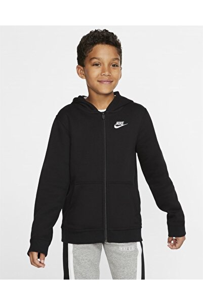 Nike B Nsw Hoodıe Fz Club Erkek Çocuk Siyah Sweatshirt  Bv3699 010