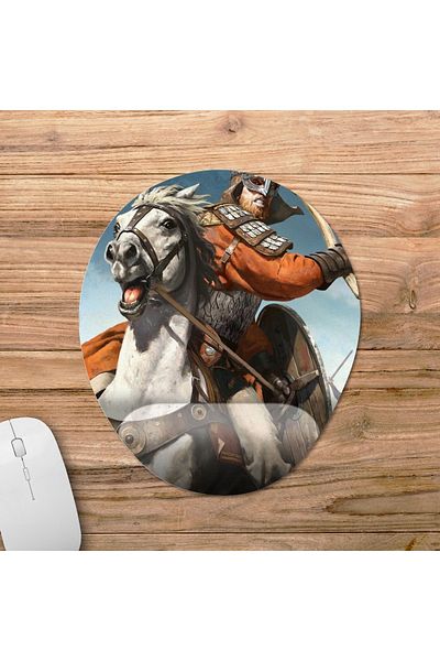 Pixxa Mount & Blade Ii: نموذج لوحة ماوس Bannerlord مع دعم المعصم - 4 بيضاوي