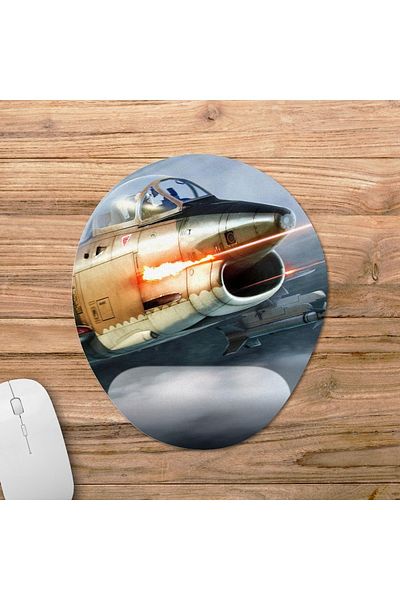 Pixxa موديل لوحة ماوس مع مسند للمعصم من War Thunder - 3 بيضاوي