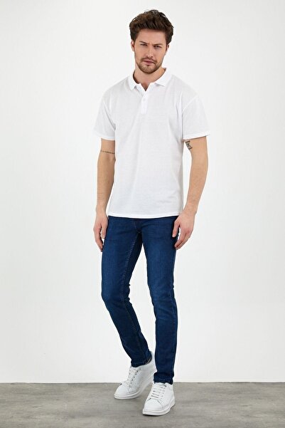 Generic Brand Men's White Slim Fit Polo Neck T-Shirt