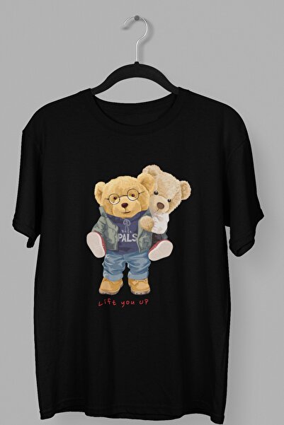 SUNFREE Μαύρο μπλουζάκι με στάμπα Teddy