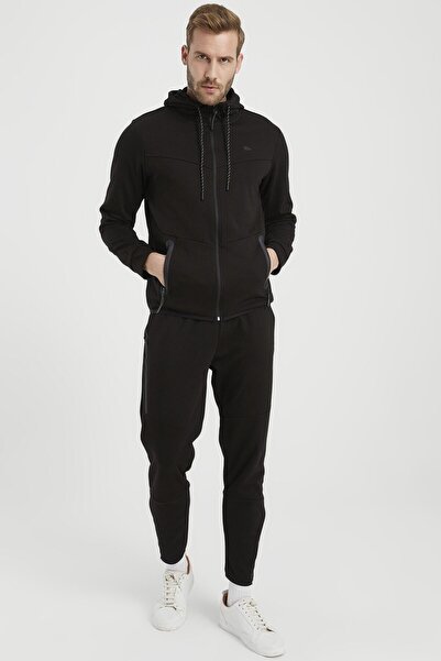 DYNAMO Erkek Siyah Kapüşonlu Eşofman Takımı