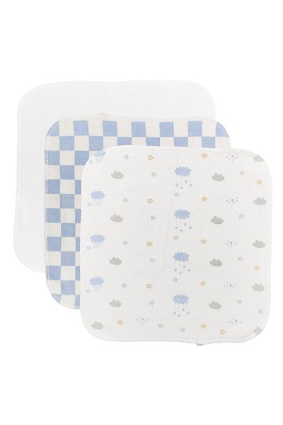 Biorganic Set of 6 Combed Cotton Baby Wipes 20x20 Cm 57759
