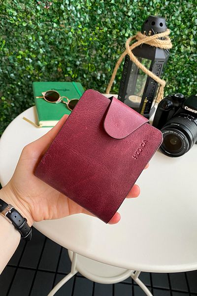 Modica Malibu - Genuine Leather Men's Claret Red Wallet, High-Level Hand Workmanship