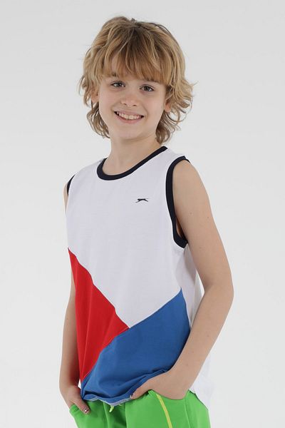 Slazenger Pankaja Boy's Undershirt White / Saks Blue