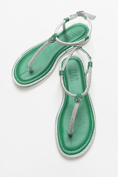 Luvi Mono Green Stone Flip Flops Damensandalen