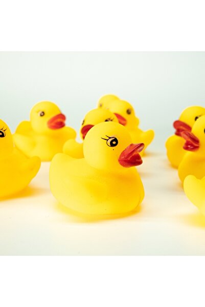 Genel Markalar 12'li Sarı Vinil Banyo Ördekleri, Eğlenceli ve Renkli Bebek Banyo Oyuncağı Seti