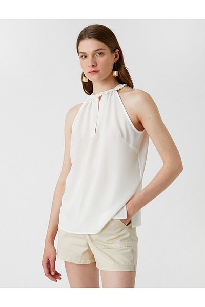 Koton Ärmellose Bluse mit Kragendetail
