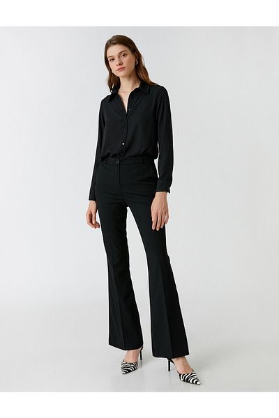 Koton Flared Leg Trousers with Pockets