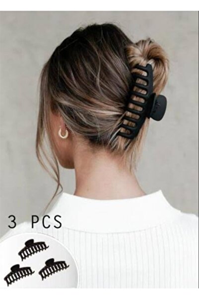 MAKSESUAR Γυναικείο Σετ αγκράφες 3 τεμαχίων μεγάλου μεγέθους μαύρο μάνδαλο