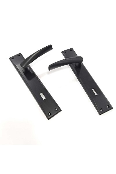 ARON Yeni Brawo Paslanmaz Aynalı Mat Siyah (oda Tipi) Kapı Kolu + (oda Tipi) Kapı Kilit Sistemi 2'li Set